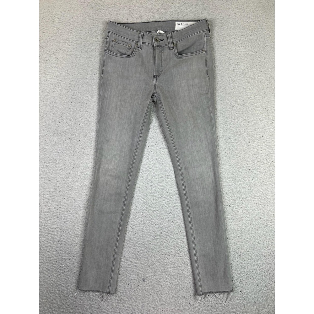 Rag & Bone Jeans Womens 26 Gray Ankle Skinny Light Wash Stretch Denim Mid Rise